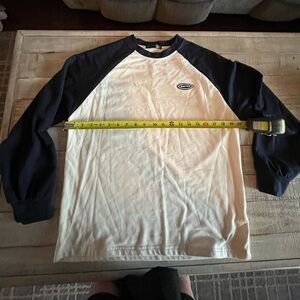 Dazy Spare‎ Time White and Navy Long Sleeve Shirt size S